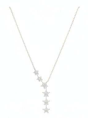 GRA CERTIFIED, NWT .5 CTW  Moissanite Diamond Star Pendant Necklace 18-20 inch